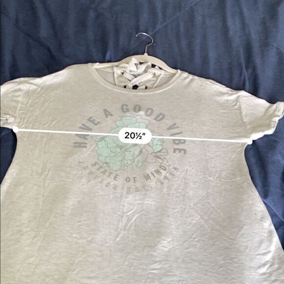 Girls Justice 18/20  "good vibes" lace up shirt nwot - Picture 10 of 11